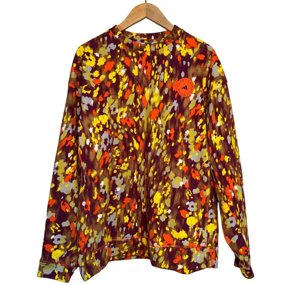adidas × Stella McCartney Crew Sweatshirt Women’s M Bold Print, Organic Cotton
